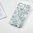 Compatible with iPhone 16 Pro MaxCase Vintage Green Floral Pattern, Cute Trendy Soft TPU Silicone Shockproof Full Camera Protection Cover Designed for Women Girls Boy Men Aesthetic (Green)