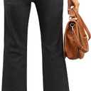 GRAPENT Flare Jeans for Women High Rise Wide Leg Baggy Stretchy Denim Pants (Black, S)