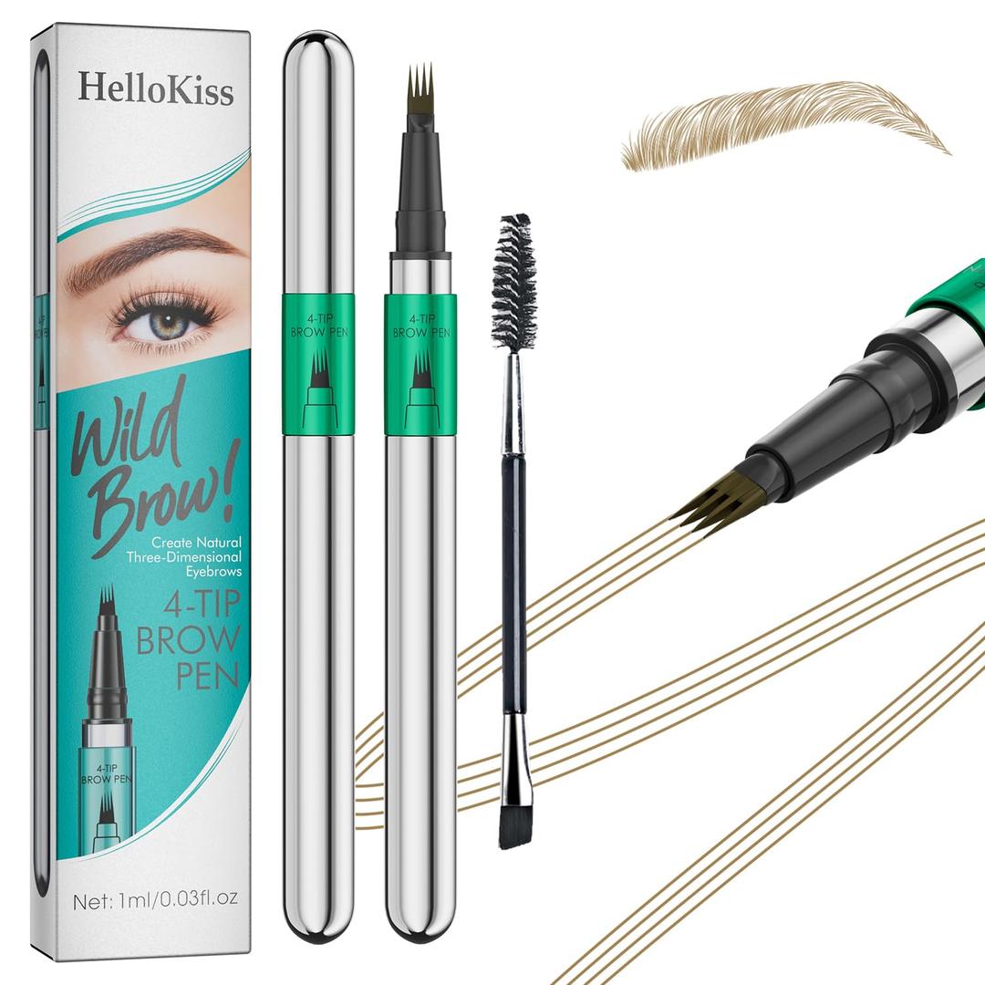 Eyebrow Pen - Eyebrow Pencil, Microblading Eyebrow Pencil Long Lasting Waterproof Hair-Like Brow Pencil with Eyebrow Brush Eyebrow Pencils for Women (light brown)