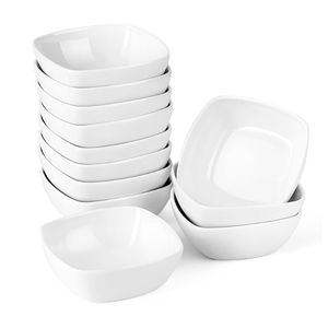 MALACASA 5 oz Porcelain Dip Bowls Set, 12 Pack Small Ramekins, Dipping Sauce Dishes, Stackable Tiny Ramekins for Pudding, Souffle, Brulee, Dessert, Snack, Charcuterie Boards accessories, Oven Safe