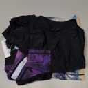 Halcurt Women Rash Guard Swimsuit Short Sleeves Swim Tee with High Waisted Shorts Sun Protective Swimsuits Purple L