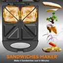 Bakers Friend Breakfast Sandwich Maker, 4 Slices of Panini Grill Press Sandwich Maker, Electric Sandwich Maker with Indicator Light, Grill Cheese & Egg Muffin Sandwich Maker, Graphite