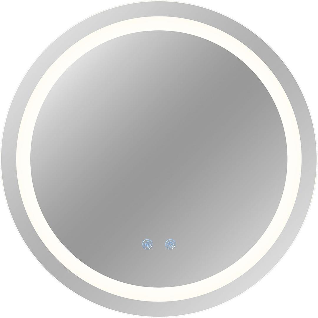 Round LED Bathroom Mirror with Lights, 20x20 Inch, Smart Makeup Mirror, 3 Adjustable Color Lights, IP44, Anti-Fog, Memory Function, Wall Mounted Vanity Mirror