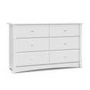 Storkcraft Crescent 6-Drawer Dresser (White)  GREENGUARD Gold Certified, White Dresser for Bedroom, Kids & Nursery Storage Chest, Safety Interlocking Drawers, Pre-Installed Tracks, Kids Chest
