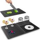 4-in-1 Bar Mats Home Bar Accessories for Countertop, Multi-Purpose Cocktail Mat with Cutting Board for Bartending ect, 18.11" x 11.8" for Bar, Outdoor Camping, Home Bar Mats