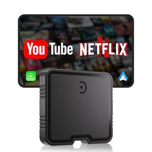 Wireless CarPlay Adapter AI Box for iPhone & Android Auto – YouTube & Netflix Support, TF Card Offline Playback, Plug and Play, Wired to Wireless Conversion, Stable 5.8GHz WiFi & Bluetooth 5.3