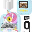 Instant Print Camera for Kids 3-12 Years, Kids Camera with 32G SD Card & 300 Photos Paper, 48MP Photo 1080P Video, Christmas Birthday Gifts for Girls Boys Toddler (Blue)