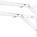 YUMORE White Folding Shelf Brackets, 20 Inch Heavy Duty L Bracket, DIY Collapsible Shelf Bracket for Workbench Folding Table Hinge, Max Load: 330lb, 2 Pack