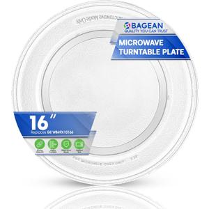 Microwave Plate Replacement 16 inch Fits WB49X10166 GE Microwave Turntable Plate - Exactly Replaces Rotating Replacement Microwave Glass Plate - Oven Dish Tray For Better Reheating and Cooking