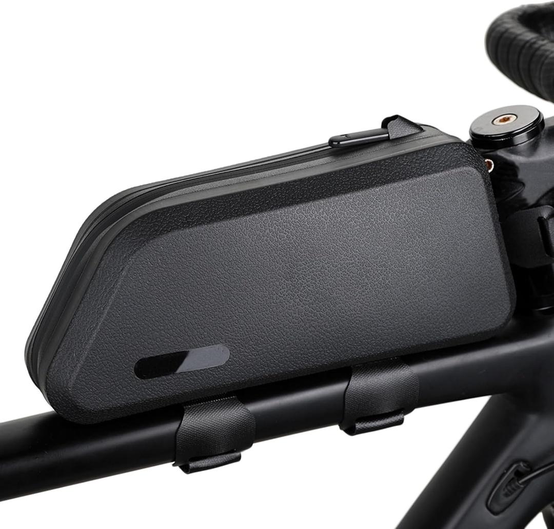 Waterproof Lightweight Large Capacity Bicycle Frame Bag Bike Top Tube Bag Front Beam Bag Cycling Accessories for Mountain Road Bike-Black