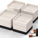 Furniture Risers, Tclouda Bed/Sofa/Desk/Table/Chair Leg/Fridge Lifts to 1.5, 3 and 4 in, Square Adjustable Risers Blocks for Extenders, Heavy Duty Supports Up to 1300 Lbs, 3 in-Apricot-Square