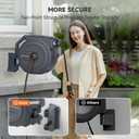 Giraffe Tools Heavy-Duty Wall-Mounted Hose Reel, 5/8" x 90 ft Retractable Hose with Automatic Rewind, 180 Swivel, Any-Length Lock & 9-Pattern Nozzle (Dark Grey)