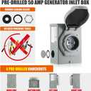 Kanayu Pre-Drilled 50 Amp Generator Inlet Box, NEMA SS2-50P 3-Prong Locking Generator Plug, Outdoor Weatherproof Heavy Duty Power Box with LED Indicator, 125/250 Volts, 12500 Watts, ETL Listed