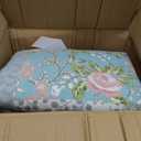 Lush Decor Roesser Reversible Cotton Quilt King Size 3 Piece Set Blue - Floral Bedding Set King Quilt - Patchwork Quilts - Cottage Core Decor