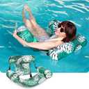SLOOSH Pool Floats Chairs Adult,Inflatable Pool Lounge,Plant Pattern Floating Mat Hammock,Blow up Water Chairs Noodles rafts for Party Summer Water Beach Fun