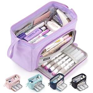 HVOMO Pencil Case Large Capacity Pencil Pouch Handheld Pen Bag Cosmetic Gift for Office School Teen Girl Boy Men Women Adult (Blue)