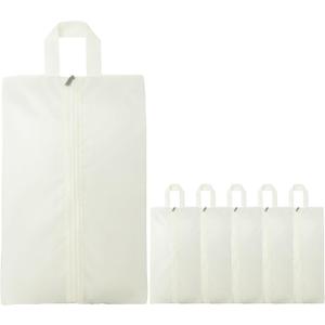 2 x 6pcs Portable Shoe Organizer, Travel Pouches with Zipper, Golf Shoe Bags, Clothes Bags, Soccer Cleats Bag Shoe Pouch for Gym, Waterproof, Odor-Resistant (White)