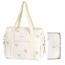 GOBABYMART Diaper Bag Tote, Maternity Bag, Travel diaper tote, Multifunction baby bag, Baby Nappy Bags, Messenger bag (Medium - Flowers)