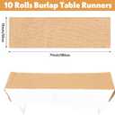 10 Pack Burlap Table Runners Rustic Table Runner Jute Farmhouse Fabric Party Centerpieces for Country Vintage Wedding Banquet Decoration, 12 x 71 Inch