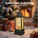 Christmas Snow Globes Lantern, 8 Songs, Battery & USB Powered, Christmas Decorations, Ideal Holiday Party Gifts for Family (Santa Claus-5)