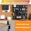 2 Pcs Desk Clamps, Pegboard Desk Clamp, Pegboard Mounting Brackets Desktop Fixing Brackets, Office Game Home Desktop Accessories Bracket, Pegboards Organizer Metal Bracket (Black)
