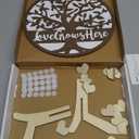 Personalized Family Tree Gifts, Wooden Love Grows Here Family Name Sign with 20 Hearts, Custom Christmas Birthday Gifts for Mom, Grandma, Mother in Law, Families (Dark Brown)