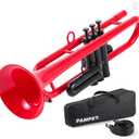 Professional Plastic Bb Trumpet Standard Trumpet Set for Student Beginner With 7C Mouthpiece and 3C Mouthpiece, Bb Trumpet Instrument, Red