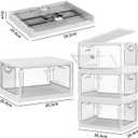 Vaela Stackable Plastic Storage Bins with Lids,24QT Foldable Closet Organizers and Storage,3-Pack Storage Organizer, for Bedrooms, Living Rooms, Study