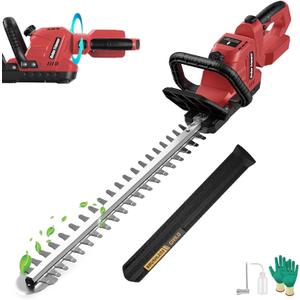 Hedge Trimmer Cordless Compatible with Milwaukee M18 Battery, 22-Inch Battery Hedge Trimmer, Brushless Bush Trimmer, 2/3'' Cutting Capacity, Lightweight & Rotatable Handle(No Battery)