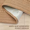 MatEssenz 2x3 Textured Washable Entry Rug, Natural Woven Low-Profile Door Mat with Non-Slip TPR Backing, Brown, for Entryway, Kitchen, Laundry Room