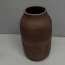 Briful Tall Rustic Ceramic Vase 9.6 Vintage Distressed Pottery Flower Vase with Antique White-Wash Finish Farmhouse Table Decor & Shelf Accent (Not Waterproof), Brown