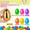 MGparty 50 Pcs 3.5" Large Fillable Easter Eggs with 8 Golden Eggs, Plastic Easter Eggs Empty Bulk for Egg Hunt, Easter Basket Stuffers, Party Favors and Decorations