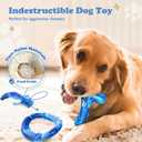 Furdog 3Pack Dog Toys for Aggressive Chewers Dog Chew Toy Tough Dog Toys to Keep Them Busy Bacon Flavor Teething Chew Toys & Dental Health for Large Medium Small Breeds (Blue)