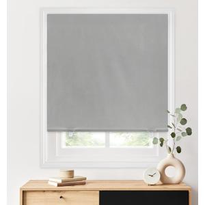 LazBlinds 100% Blackout Roller Shades, No Tools No Drill Cordless Blinds for Windows, Thermal Insulated UV Protection Privacy Window Shades for Bedroom (48''W x 72''H, Grey)