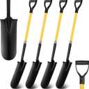 4 Pack Heavy Duty Digging Shovel Long Metal Shovel with Comfortable D Handel, Trenching Digging Spade for Garden Landscaping Construction, Snow Beach Sand(Drain Spade)