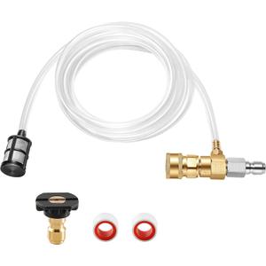 PWACCS Chemical Injector Kit for Pressure Washer, Downstream Injector with 10 FT Siphon Hose, 5-8 GPM, 3/8 Inch Quick Connect