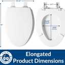 Mayfair Cassel Slow Close Toilet Seat, Easy Clean, Non Slip Premium Wood Seat, Easy Install, Made in USA, Elongated, Bone