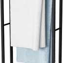 KES Standing Towel Racks for Bathroom with Heavy Marble Base, 38" H Towel Rack Stand for Bathroom 2-Tier, Blanket Rack for Bathroom Floor, Matte Black, BTH501-BK
