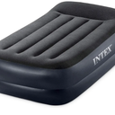 Intex Raised Airbed Mattress with Built-in Pump, Dura-Beam Plus Pillow, Twin - Portable Inflatable Luxury Blow-Up Bed for Adults, Camping, Guests