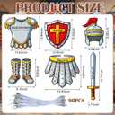 Cuffbow 12 Set the Full Armor of God Kids Knight Armor Costume Set Medieval Role Play with Helmet Shield Sword Belt Chest Piece Accessories for Kids Pretend Role Adventurer Medieval-themed Events