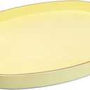 Spsyrine Yellow Plastic Serving Tray for Ottoman, Coffee Table, Oval Decorative Tray for Entertaining, Outdoor, Living Room, Home Decor (15.5" x 10.6" x 1.4")