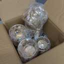 Kehail Set of 12 FloralCarved Crystal & Metal Tealight Candelabras Bulk Elegant Gold & Black Wedding Centerpiece, Dining Table Decor, Votive Candle Holders