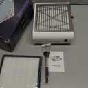 Nail Dust Collector with Brush and 2 Reusable Filters, 60W Vacuum Dust Fan for Acrylic Nails (white)