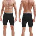 Men's Compression Shorts Sports Underwear Spandex Short Athletic Performance Baselayer for Workout Gym Boxer Bike (S)