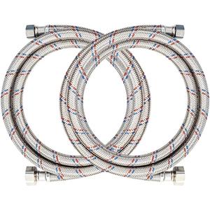 PLUMBINGMSTER 72" Faucet Hose Connector, 3/8" Comp x 1/2" FIP Braided Stainless Steel Faucet Water Supply Lines for Bathroom Kitchen Sink Faucet 2Pcs