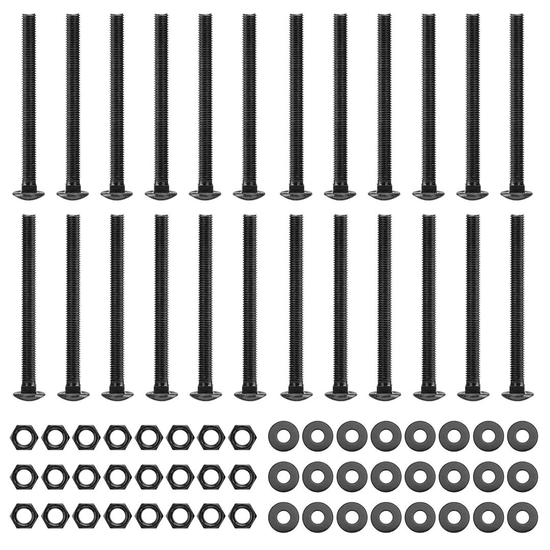 1/2 x 5 Inch Carriage Bolt Kit, Rust Resistance Bolts Includes 24 Bolts, 24 Washers, and 24 Nuts