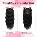 Hair Topper, Big Base 360 3D Hair Toppers for Women with Thinning Crown, 20 Inch Long Curly Wavy Hair Pieces with French Part Clip in Bangs for Daily Use Parties