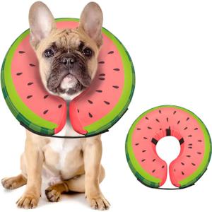MIDOG Soft Inflatable Dog Cone, Donut E-Collar Alternative for After Surgery, Prevents Licking, Allowing Normal Eating & Vision, Comfortable Recovery Collar for Medium Dogs & Cats, Red-M