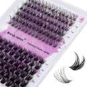 Lash Clusters Individual Lashes C/D Curl Cluster Lash Extensions Wide-stem Lash Clusters 12-16mm Thin Band Cluster Lashes Soft and Wispy Clusters Eyelashes Comfortable Matte Black Lash Clusters