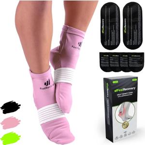 Ice Pack Socks for Feet Coolers - Reusable Hot&Cold Therapy Socks w/Compression Straps - Cold Gel Pack for Neuropathy, Foot Pain, Plantar Fasciitis & Sprains - Cooling Socks for Hot Feet for Gout